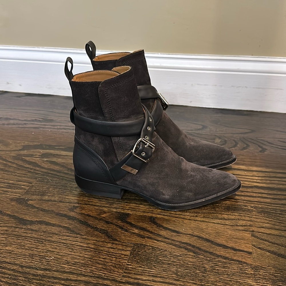 Brown suede Chloe booties size 7
